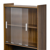 Mid-Century Modern Walnut Foldable Desk With Hutch - Omega Lifestyles