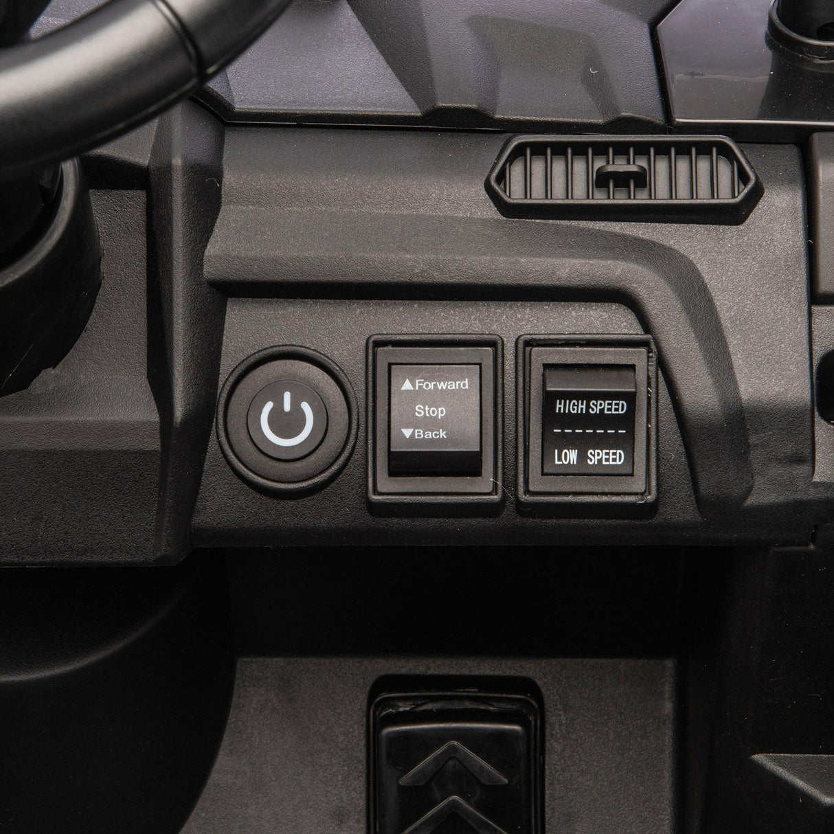 24V Kids Remote Control Black Ride On UTV - Omega Lifestyles