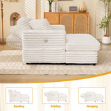 Oversized Soft Corduroy Lounge Chair With USB Ports - Omega Lifestyles