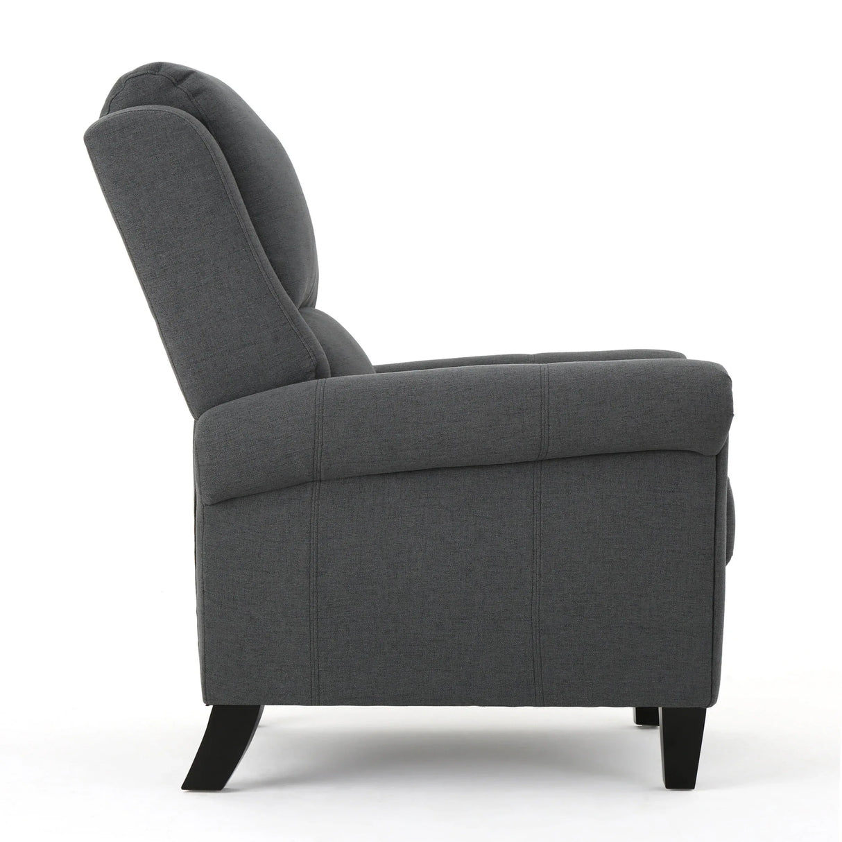 Charcoal Fabric Push Rack Recliner With Rubberwood Legs - Omega Lifestyles
