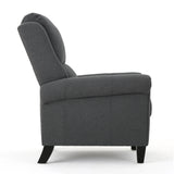 Charcoal Fabric Push Rack Recliner With Rubberwood Legs - Omega Lifestyles