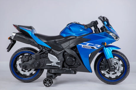 12V Kids Ride-On Motorcycle With Training Wheels and Lights - Omega Lifestyles