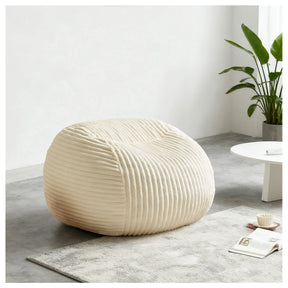 Premium Memory Foam Beige Bean Bag Chair - Omega Lifestyles