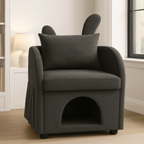 Dark Gray Bunny-Ear Dual-Use Pet Furniture Armchair - Omega Lifestyles