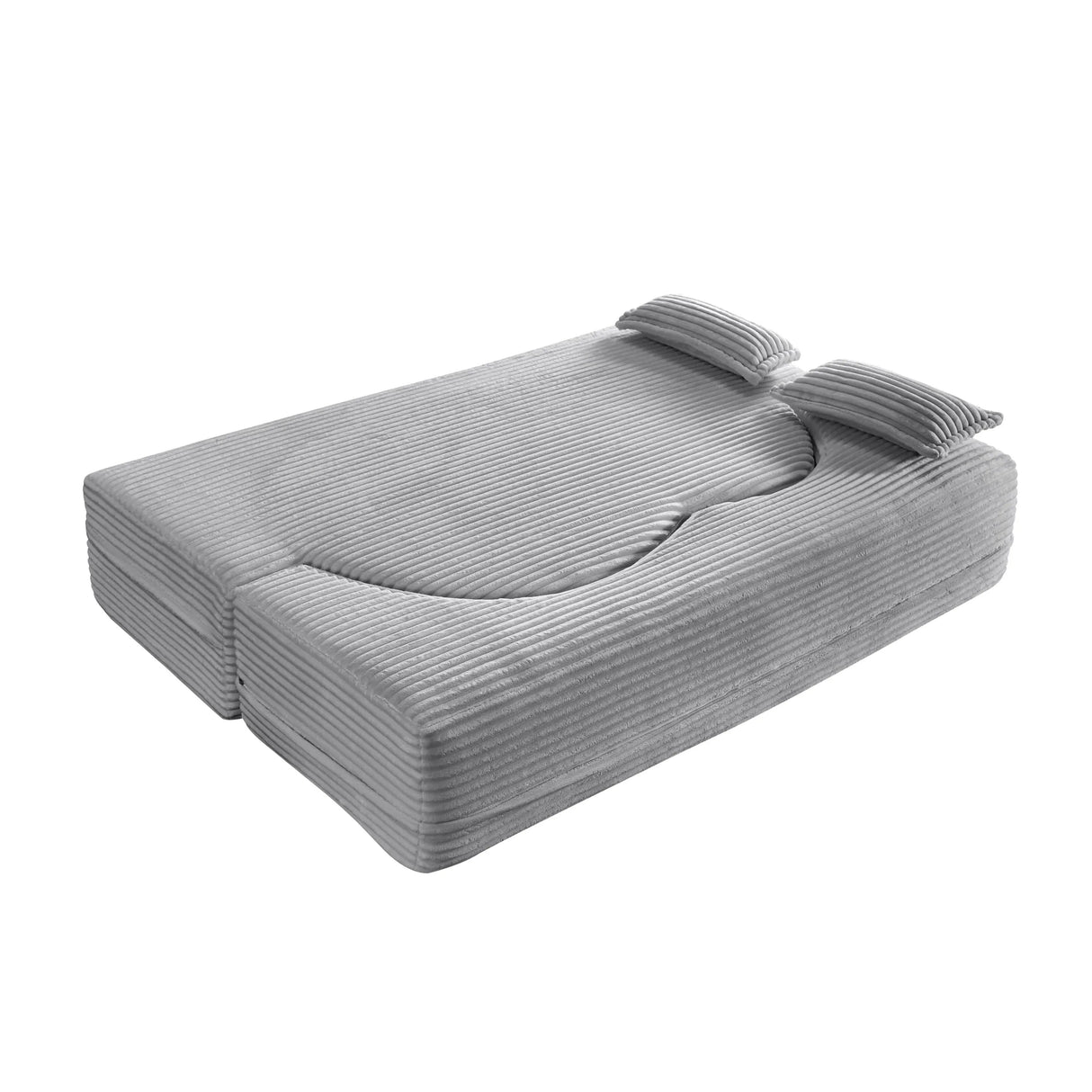 Full Size Plush Corduroy Folding Sleeper Sofa Bed With Pillows - Omega Lifestyles
