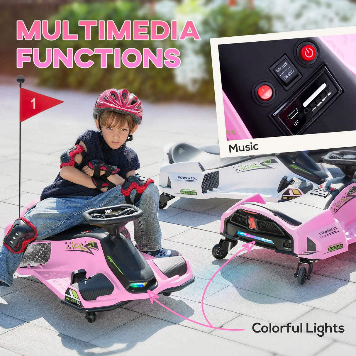 Electric Drift Kids Go Kart With Music And Lights - Omega Lifestyles