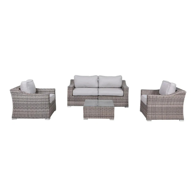 5-Piece 4-Seater All-Weather Wicker Outdoor Conversation Set - Omega Lifestyles