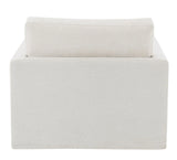 Ivory Fabric Swivel Chair With Toss Pillow - Omega Lifestyles