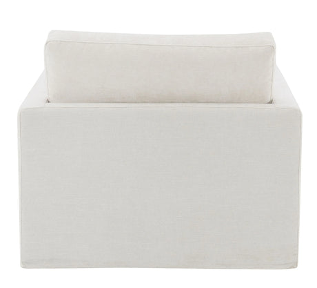 Ivory Fabric Swivel Chair With Toss Pillow - Omega Lifestyles