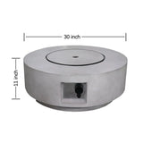 Modern Gray Concrete Propane Outdoor Fire Pit Table - Omega Lifestyles