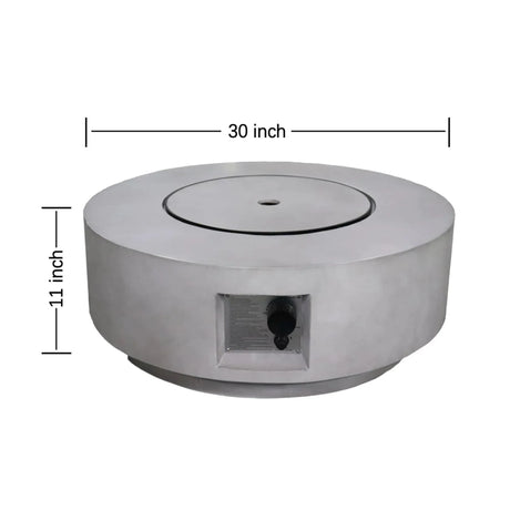 Modern Gray Concrete Propane Outdoor Fire Pit Table - Omega Lifestyles