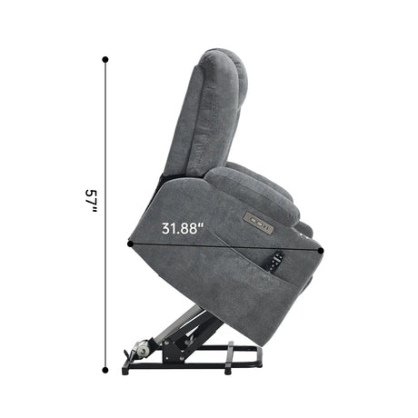 Power Lift Medium-Firm Chenille Upholstered Recliner Chair - Omega Lifestyles