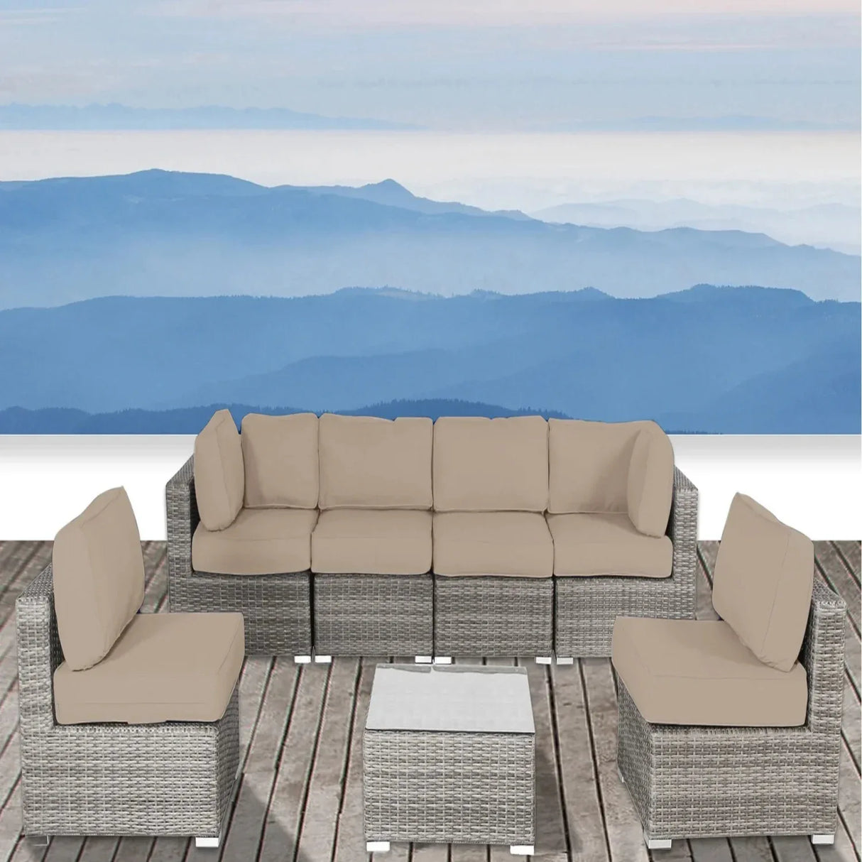 Luxury All-Weather Grey Wicker Outdoor Patio Sofa Set - Omega Lifestyles