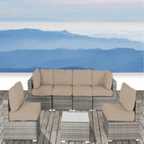 Luxury All-Weather Grey Wicker Outdoor Patio Sofa Set - Omega Lifestyles