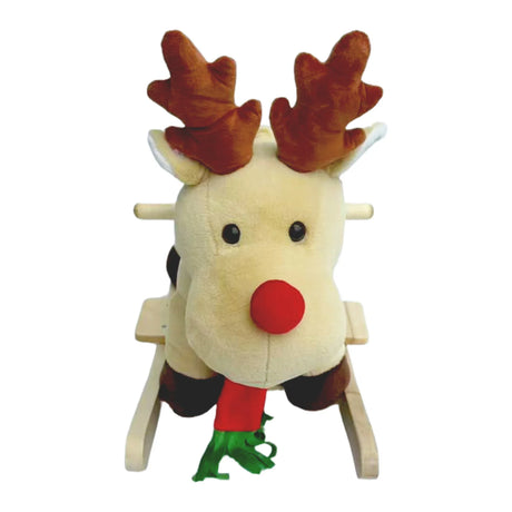 Soft Plush Fabric Kids Ride-On Rocking Horse Toy - Omega Lifestyles