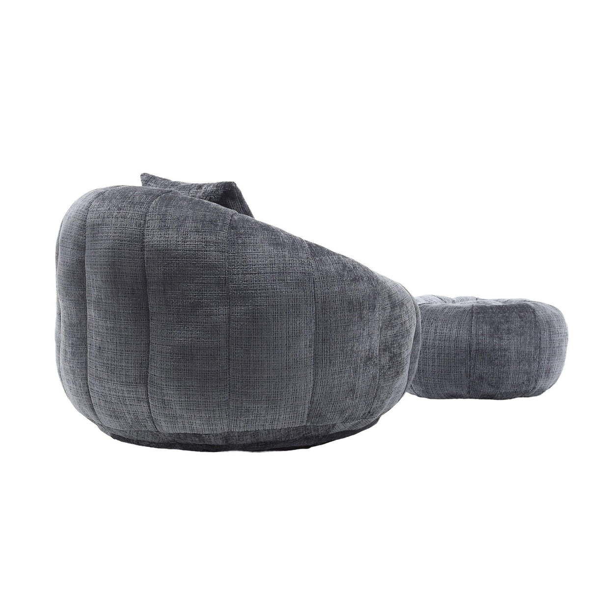 Chenille Foam Filled Pumpkin Shape Lazy Sofa with Ottoman - Omega Lifestyles