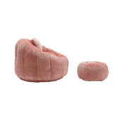 Chenille Memory Foam Lazy Sofa With Ottoman and Pillow - Omega Lifestyles