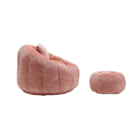 Chenille Memory Foam Lazy Sofa With Ottoman and Pillow - Omega Lifestyles