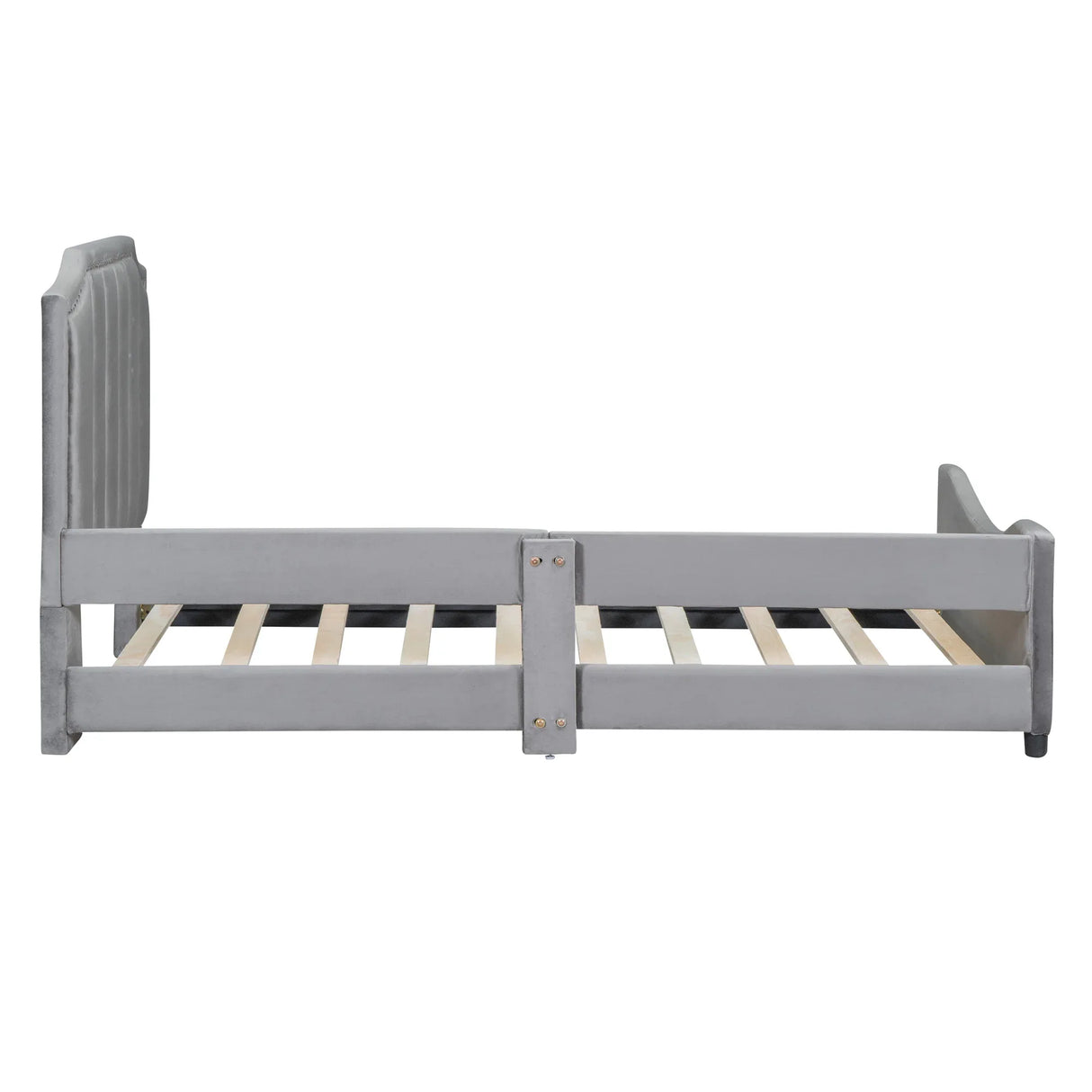 Twin Upholstered Velvet Daybed With Classic Stripe Headboard - Omega Lifestyles