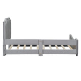 Twin Upholstered Velvet Daybed With Classic Stripe Headboard - Omega Lifestyles