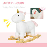Plush 2-in-1 Rolling Unicorn Plush Rocking Horse - Omega Lifestyles