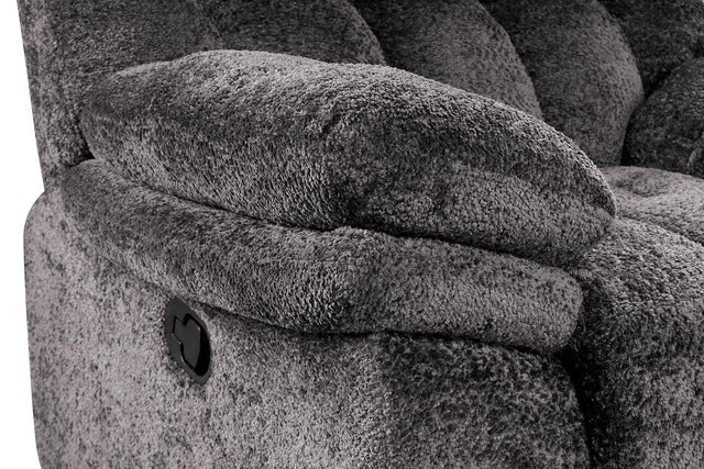 Transitional Dark Gray Glider Recliner With Power Console - Omega Lifestyles