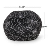 Halloween Spiderweb 3-Foot Foam Filled Fabric Bean Bag Chair - Omega Lifestyles