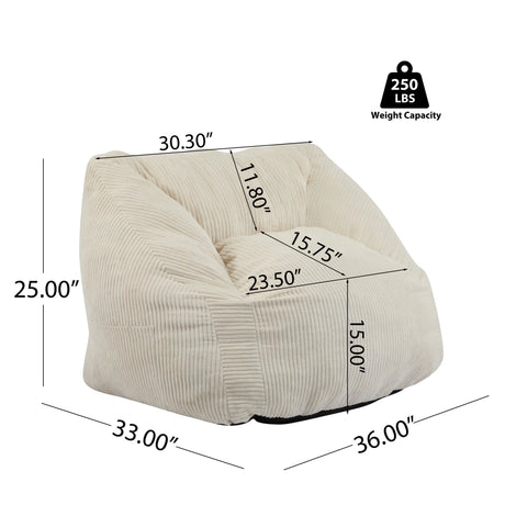 Cozy Retreat Soft Foam Filled Indoor Bean Bag Chair - Omega Lifestyles