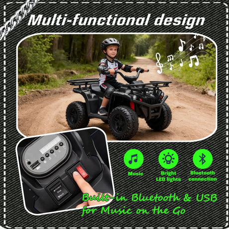 24V High-Power Kids Ride-On ATV With Storage Racks - Omega Lifestyles