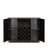 Espresso Synthetic Wood Wine Cabinet With Rack - Omega Lifestyles