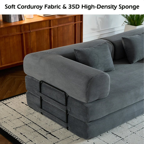 Convertible Corduroy 4-in-1 Folding Sleeper Sofa Bed - Omega Lifestyles