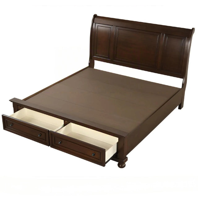 Full Cherry Wood Storage Drawer Bed Frame - Omega Lifestyles