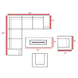 6-Person Grey Wicker Outdoor Seating Set With Fire Pit - Omega Lifestyles
