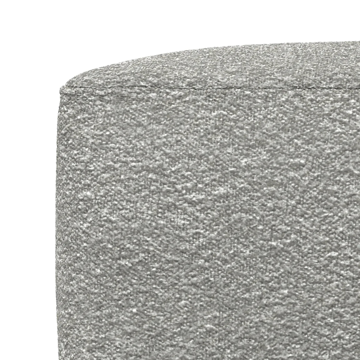 Light Gray Cotton Boucle Square Pouf Ottoman - Omega Lifestyles