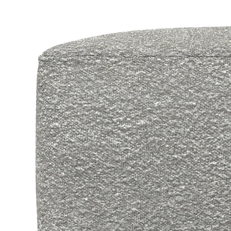 Light Gray Cotton Boucle Square Pouf Ottoman - Omega Lifestyles