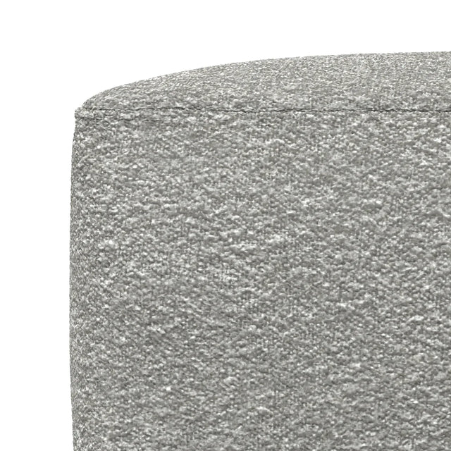 Light Gray Cotton Boucle Square Pouf Ottoman - Omega Lifestyles