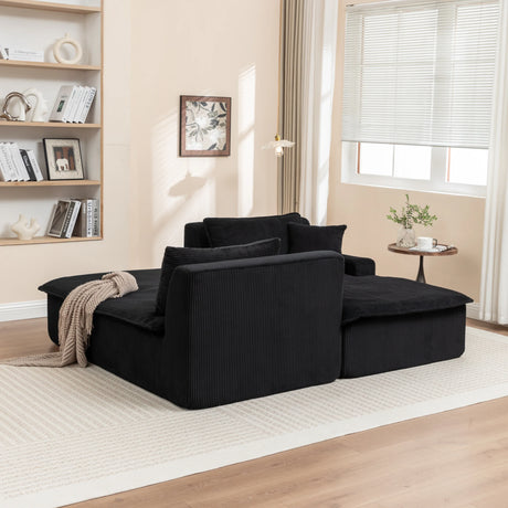 Corduroy Foam Upholstered Chaise Lounge Sleeper Chair - Omega Lifestyles