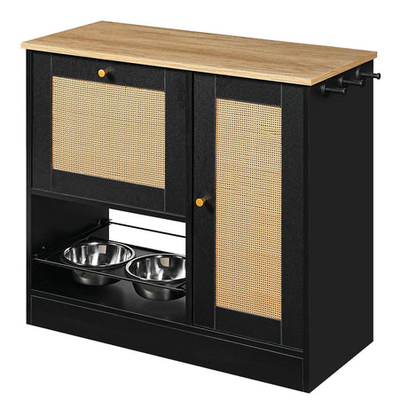 Pet Feeding Station With 2 Elevated Bowls And Storage - Sleep Galleria