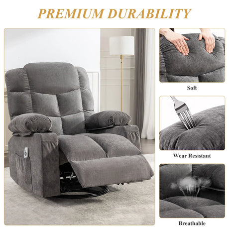 Oversized Soft Massage Recliner Chair With Heating - Omega Lifestyles