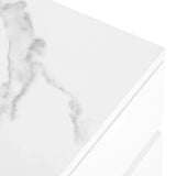 Modern App-Controlled LED Light White Marble TV Stand - Omega Lifestyles