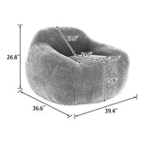 Spacious Rose Teddy Fabric Memory Foam Bean Bag Chair - Omega Lifestyles