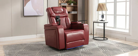 Power Recliner Chair PU Leather With USB Tray Table - Omega Lifestyles