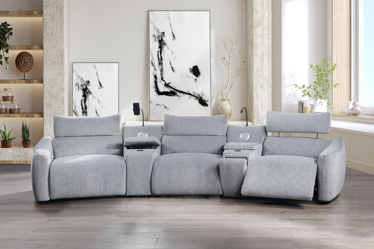 Fullar Modular Power Motion Sectional Sofa With Wireless Chargers And Speakers - Omega Lifestyles