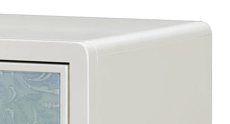 French Provincial Pearl White Silver Console Cabinet - Omega Lifestyles