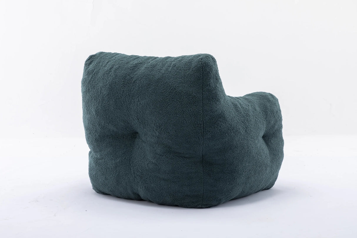 Soft Teddy Fabric Tufted Foam Bean Bag Chair Green - Omega Lifestyles