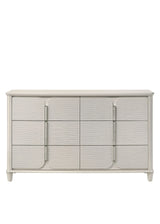 White Six-Drawer Acrylic Synthetic Wood Dresser - Omega Lifestyles