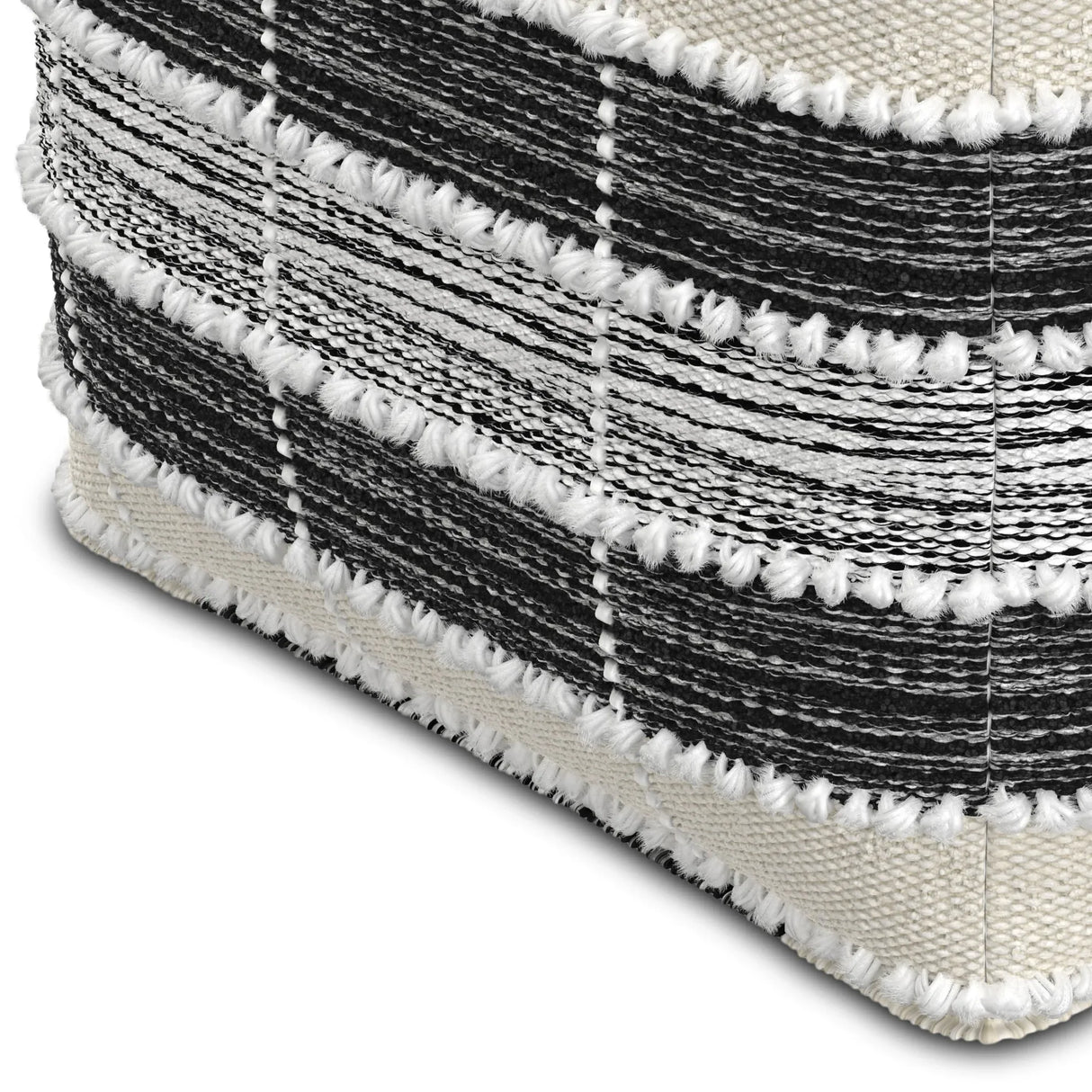 Recycled Fabric Square Pouf With Polystyrene Bead Filling - Omega Lifestyles