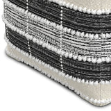 Recycled Fabric Square Pouf With Polystyrene Bead Filling - Omega Lifestyles