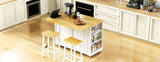 48-Inch Classic Kitchen Island With 2 Bar Stools and Power Outlet - Omega Lifestyles