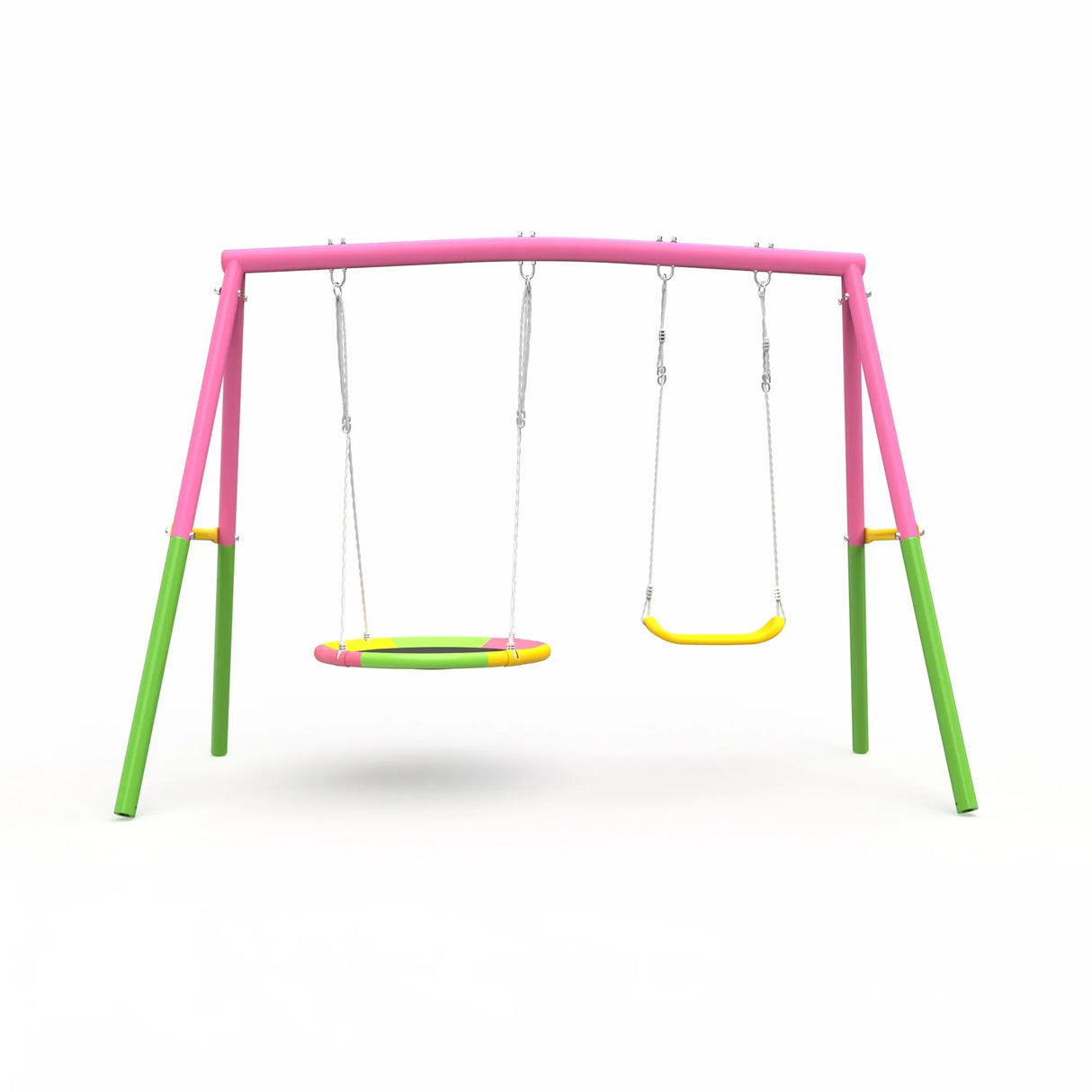 Heavy-Duty Steel A-Frame Outdoor Backyard Swing Set - Omega Lifestyles